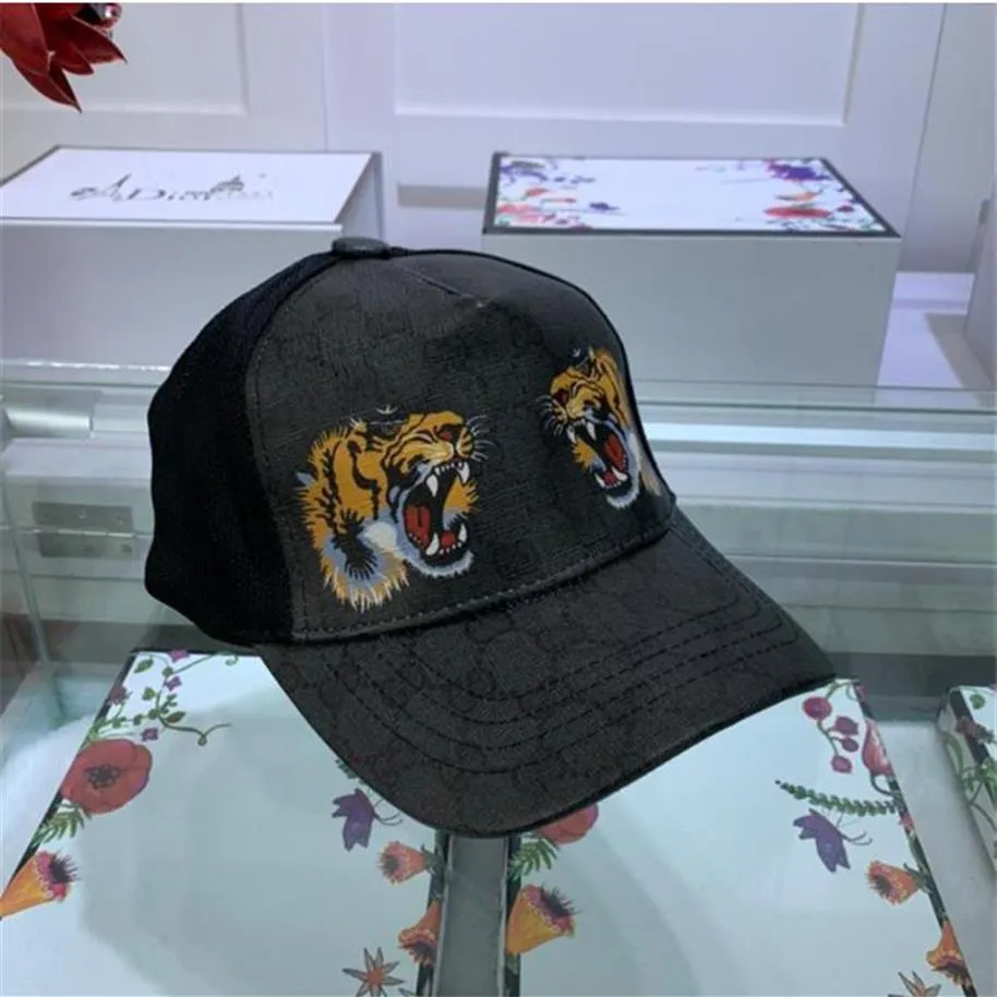 Heren Baseball Caps Tijgerkop Hoeden bee snake Geborduurd bot Mannen Vrouwen pet Zonnehoed gorras Sport mesh Cap 2023217G