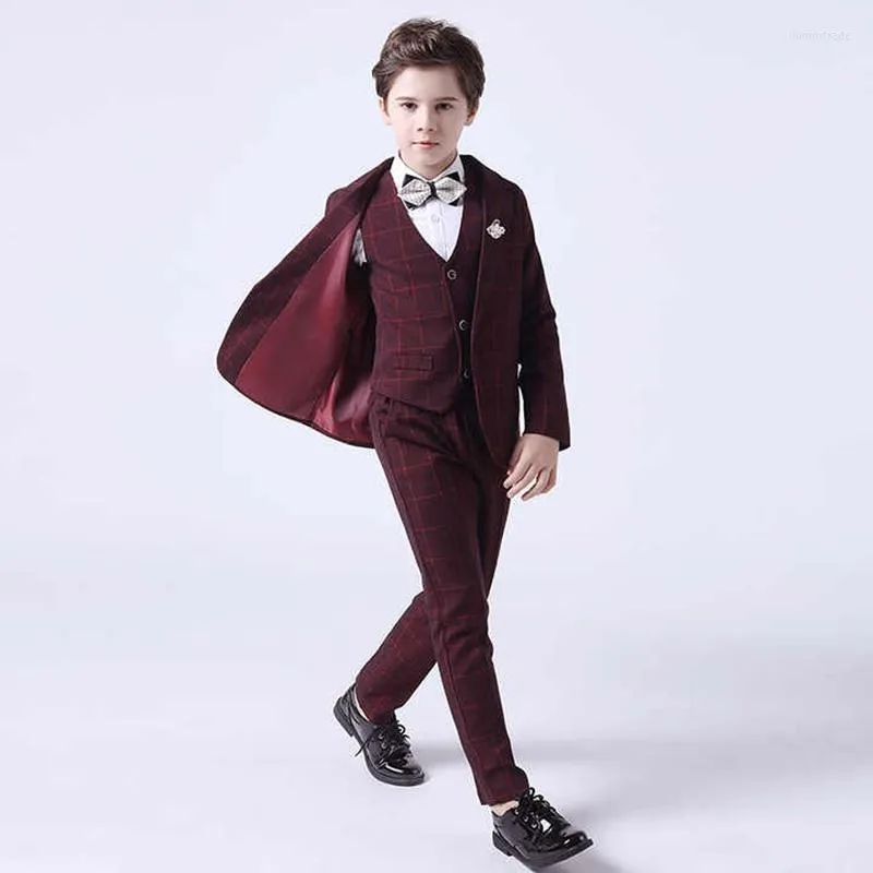 Men's Suits Fashion Men's Suit 3 Pack Boys Formal Dress Tuxedo Wedding Kids Vest Pants Set