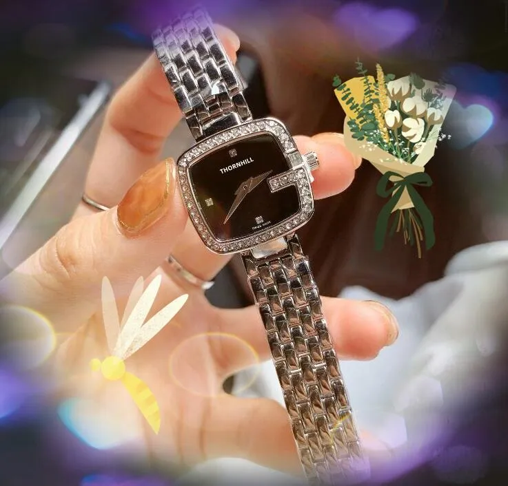 Haute qualité populaire montres carrées japon mouvement à quartz femmes bracelet étanche en acier inoxydable diamants bague affaires loisirs Cool montre-bracelet Reloj Hombre