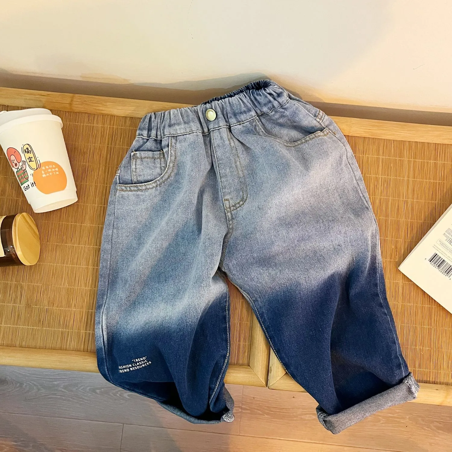 Dżinsy projektowe koreańskie dżinsy dla dzieci moda Wysokiej jakości luźne spodni spis