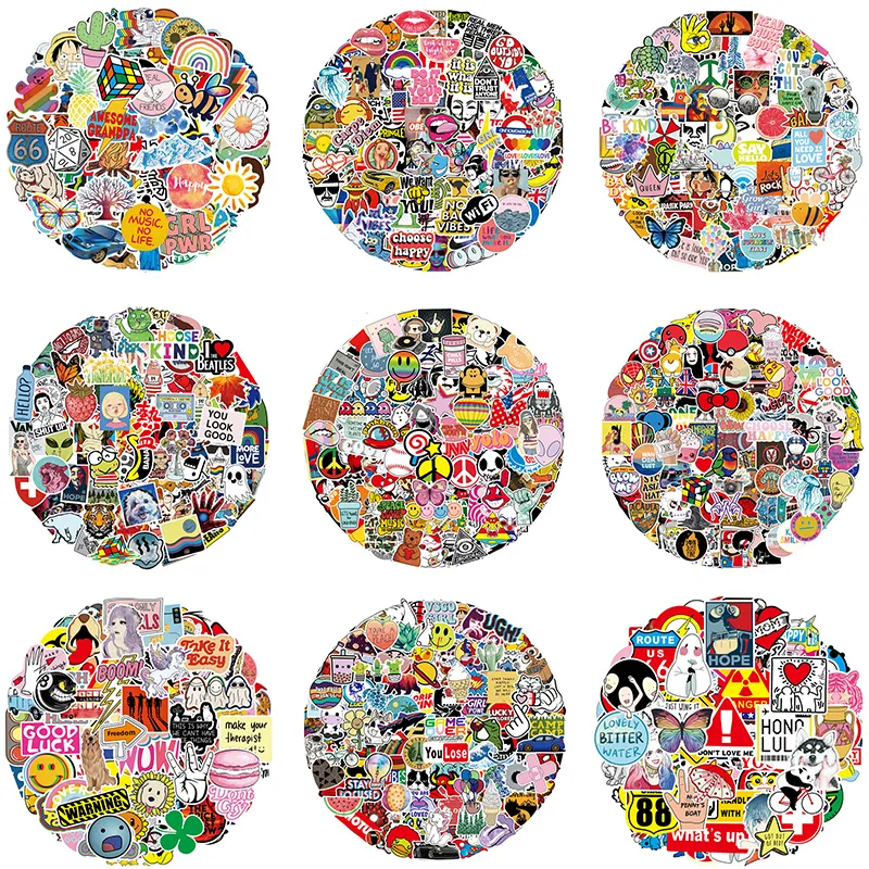 100PCS No Repeat Cute Cartoon Stickers Anime Car Roadster Graffiti Stickers Bike Deposito Laptop Skateboard Bottiglia d'acqua Decalcomanie 11 Stili