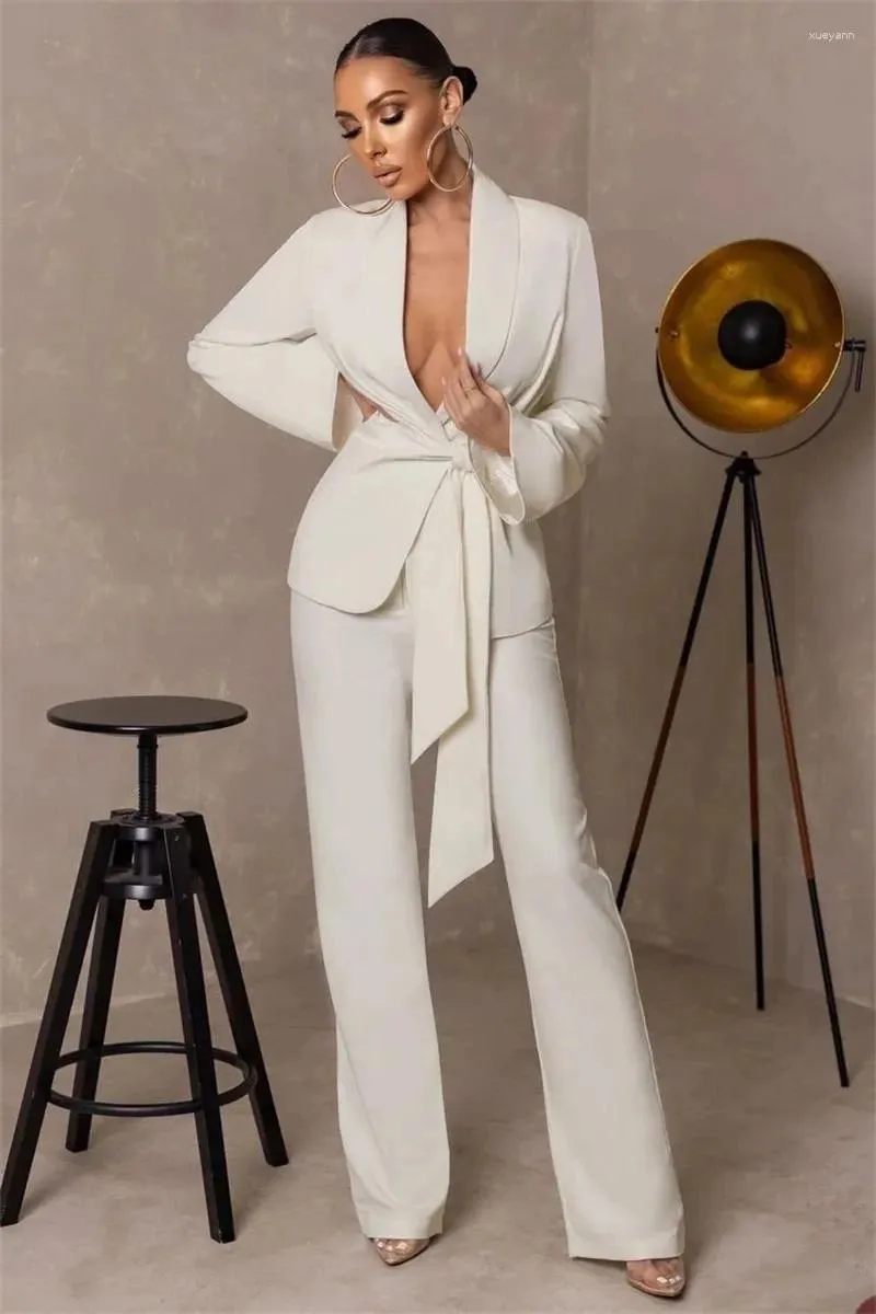 Sexy Two Piece Ladies Petite Trouser Suits With Belt Blazer Slim Fit, Wide  Lapel, Plus Size Perfect For Formal Occasions And Mother Of The Bride From  Xueyann, $78.09
