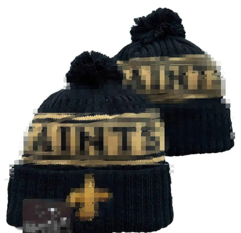 Men Knitted Cuffed Pom New Orleans Beanies NO Bobble Hats Sport Knit Hat Striped Sideline Wool Warm BasEball Beanies Cap For Women A3