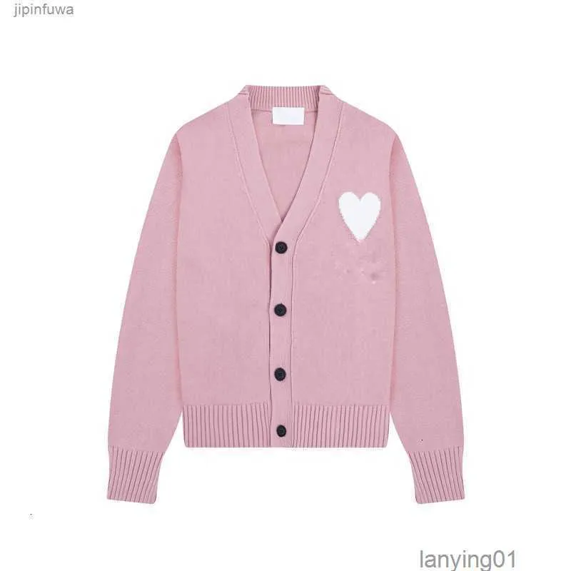 남자 스웨터 파리 파리 디자이너 남자 스웨터 Amisweater Coeur Macaron Love Jacquard 카디건 여성 amishirts am i o9nl