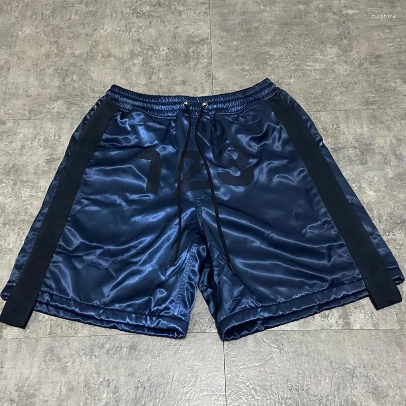 Shorts pour hommes RRR123 High Street Satin Cordon de serrage imprimé et femme ample sport décontracté bleu 1 taille 2 3