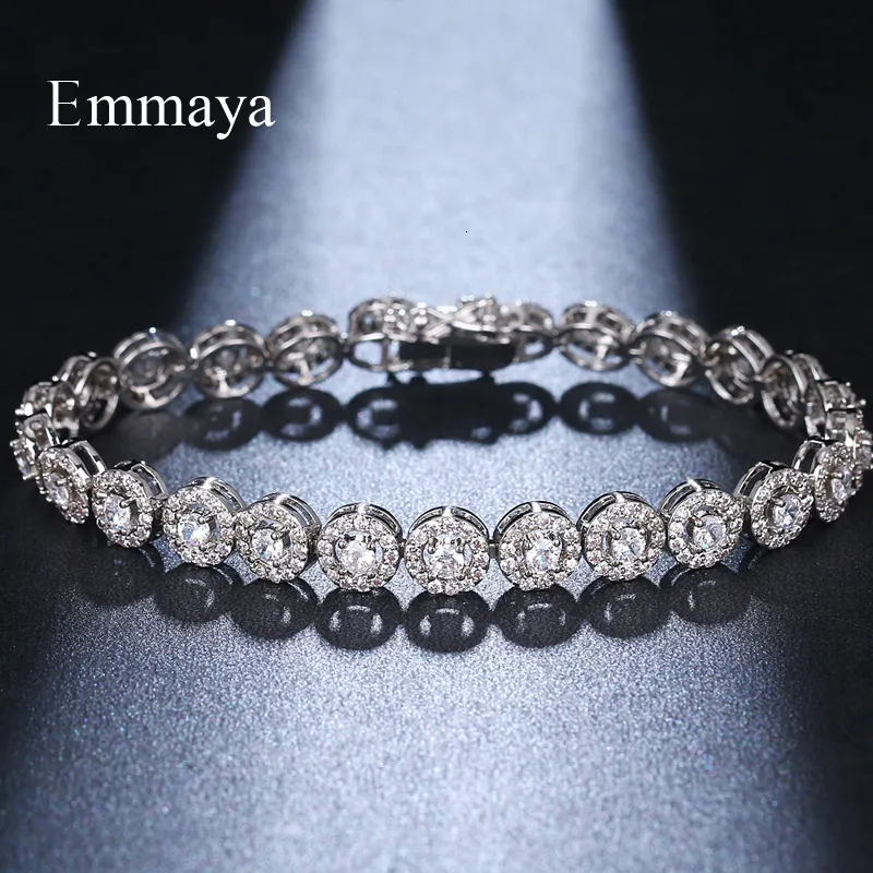 Bracelets porte-bonheur EMMAYA Saison Arrivée Bijoux Trois Couleurs Choix Forme Ronde Cubique Zircon Exquis Bracelet Pour Femme En Fête 230404