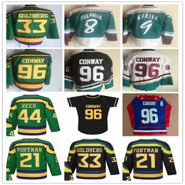 Vintage Movie Mighty Ccm Hockey Jerseys 96 Charlie Conway 99 Adam Banks 21 Dean Portman 44 Fulton Reed 33 Greg Goldberg 8 Teemu Selanne