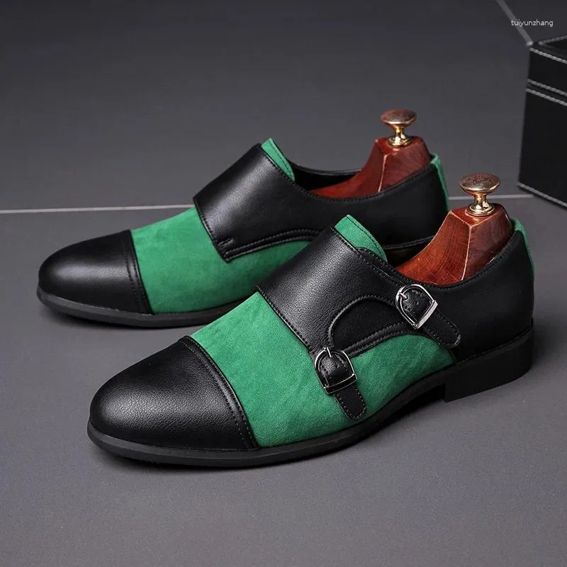 Классические туфли, весенние модные монки с ремешком для мужчин, черные, зеленые, свадебные дизайнерские повседневные деловые оксфорды, мужские лоферы