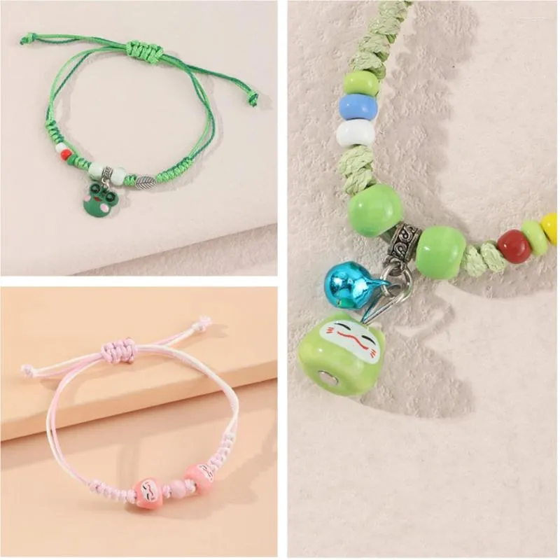 Bracelets de charme mignon rose violet poupée bracelet dessin animé grenouille réglable vacances d'été voyage bijoux amitié cadeau en gros