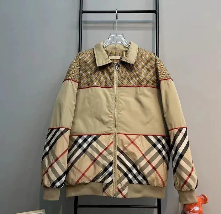 B7064 xadrez designer jaqueta masculina manga longa luxo algodão acolchoado jaquetas casaco masculino