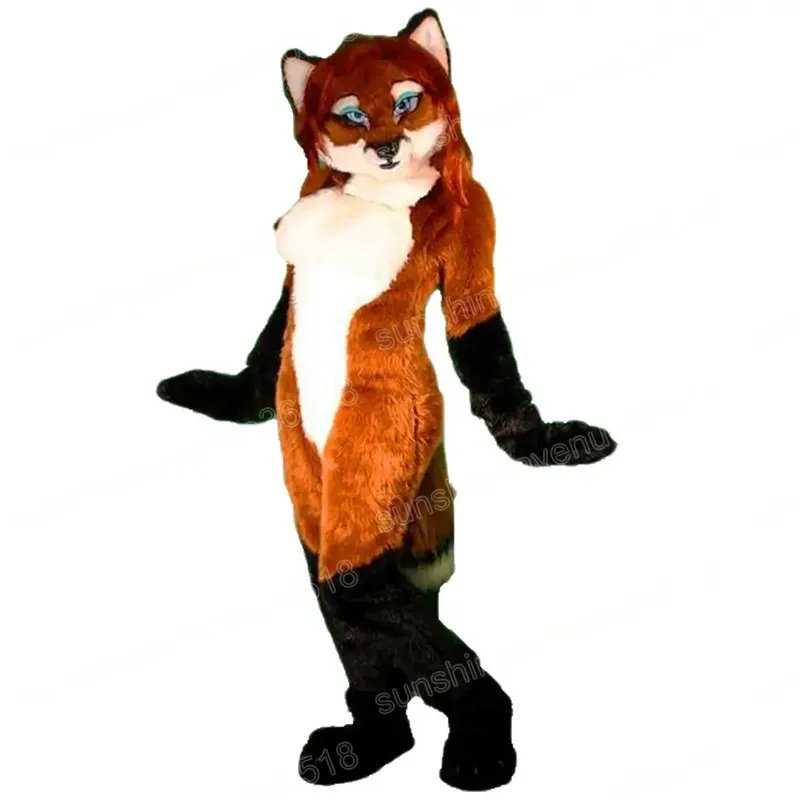 Halloween Brown Fox Mascot Costume Cartoon thème du personnage carnaval adultes taille de Noël d'anniversaire de Noël Fancy extérieur tenue pour hommes femmes