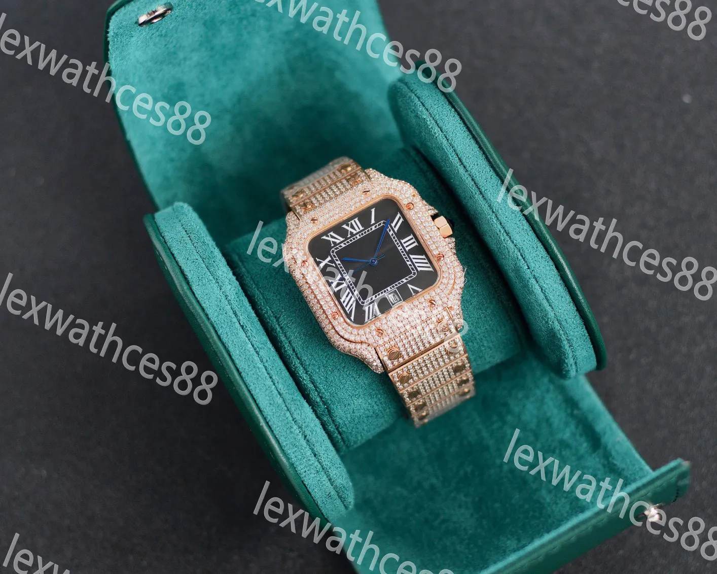 Designer Haute Qualité Hommes Femmes Montre Plein Diamant Glacé Sangle Designer Montres Quartz Mouvement De Luxe Couple Amoureux Horloge Montre-Bracelet