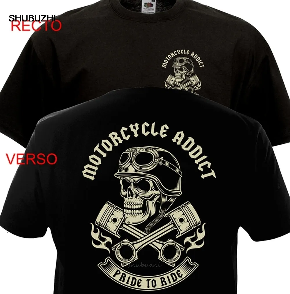 Mens TShirts Motorcycle Addict Biker Chopper Bobber Motard Motorrad Summer Short Sleeve Plus Size Print Men T Shirt Summer T Shirt 230406