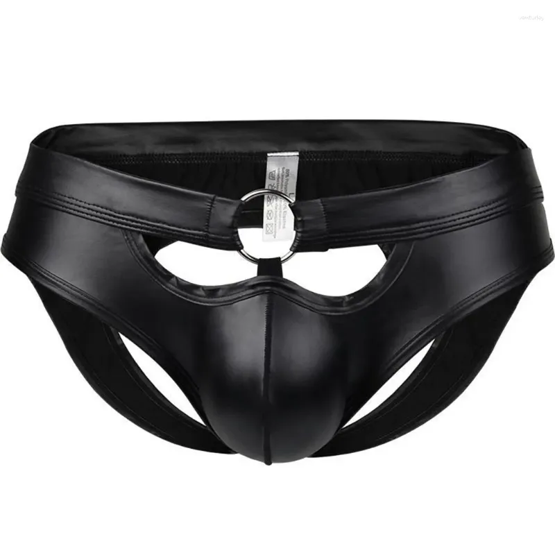 Underpants Men Sexy G-string Backless Thong Man Jockstrap Leather Brief Erotic Lingerie Briefs Underwear Gay Penis Pouch Underpant