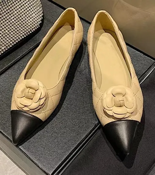 2023 camélia bouche peu profonde loisirs unique chaussure fée vent quotidien pointu plat unique chaussure un pied louche chaussures femme