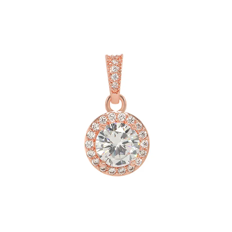 Classic round Diamond Pendant Clavicle Chain Advanced Design SUNFLOWER Full Diamond Inlaid Ring Necklace