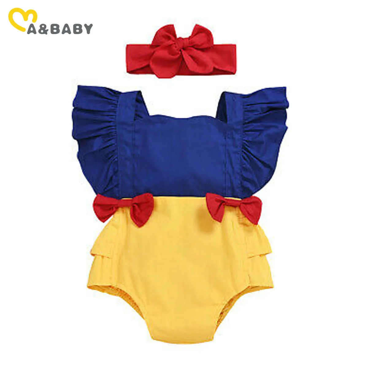 Rompers Ma Baby 024m Princess Born Baby Barge Romper Bow Ruffles Jumpsuit Sunsuit Birthday Party Closes Costumes D35 230406