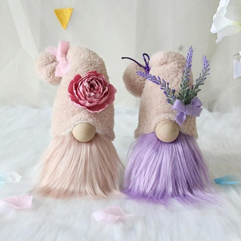 Dekoracyjne figurki Dekoracja Dzień Matki Bezimienne Prezenty dla lalek Gnome Rose Lavender Plush Home