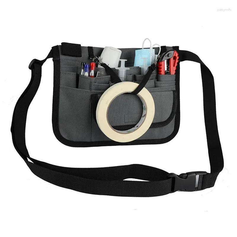 Sacs de taille Organisateur Belt Fanny Pack Sac de 13 poches pour ciseaux Kit de soins outils Stockage Bum Unisexe Abron Hip Purse 2024