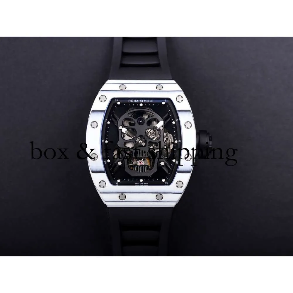 Ys Jb RM052-01 SUPERCLONE Active Tourbillon Montres Montre-bracelet Skull Designer Rm52 Diamant Creux Automatique Mechanica Ceramic231 Montres de luxe