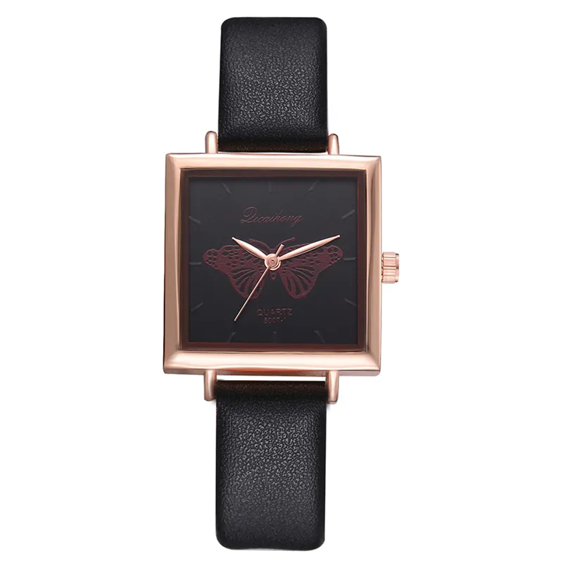 HBP Girls Watches Rose Gold Square Dial Quartz Movement