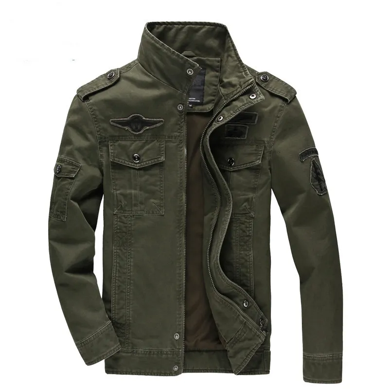 Mäns jackor Casual Army Military Jacket Men's Plus Size M-6xl Jaqueta Masculina Air Force One Spring and Autumn Cargo Men's Jacket Coat 230406