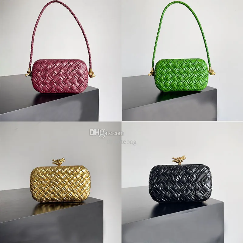 Węzło w torbie na ramię instreccio skórzana minaudiere z paskiem pojedynczy przedział magnetyczny zamykanie ramki Crossbody moda mody worki sprzęgła torebki wieczorne torebki