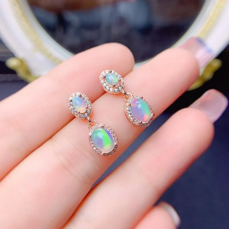 Stud Earrings YULEM Oval Natrual Opal Stone For Women Dainty Classic 4 Natural Fire Students