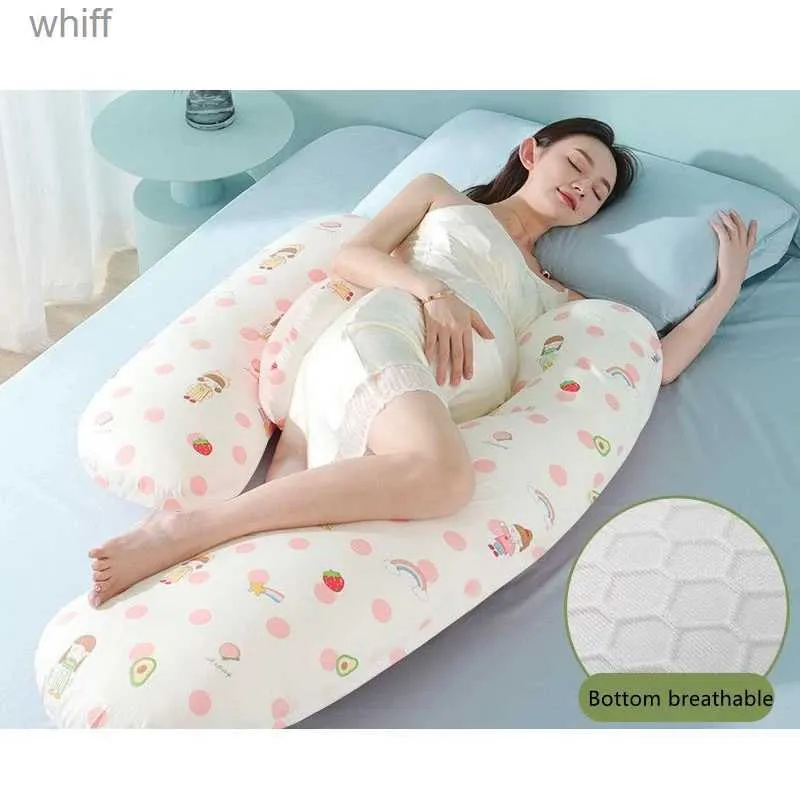 Maternity Pillows Multifunction Pregnant Woman Side Sleep Waist Protect Pillow Soft Breathable Pregnancy Pillow Detachable Washable PillowL231106