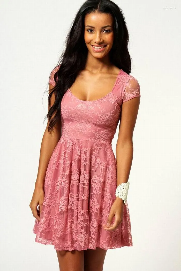 Lace cap sleeve skater dress new arrivals