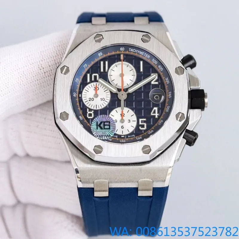 APP Luxury 1:1 men multi-functional watch 7750 movement automatic mechanical sapphire mirror function high 42mm rubber strap 904L stainless steel free shipping