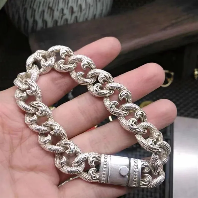 Ankelets mai chuang tibetansk silver inlagd armband mode armband personlighet charm smycken utsökta utarbetande män kvinnor par gåva 231106