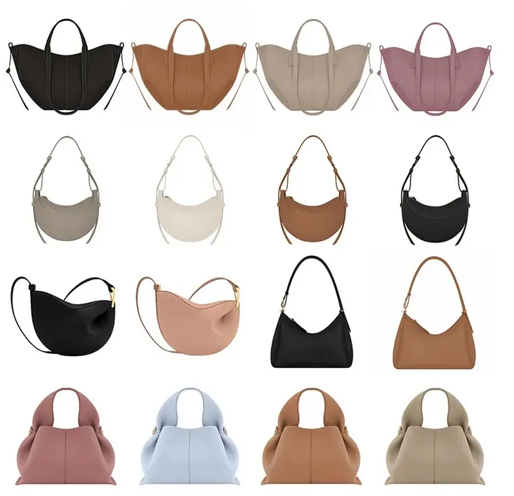 Designer Bolsas De Ombro Numero Dix Half-Moon Bag Full-Grão Texturizado Suave Bezerro De Couro Característica Tote Encerramento Crossbody Mulheres Hobo Bolsas Bolsa