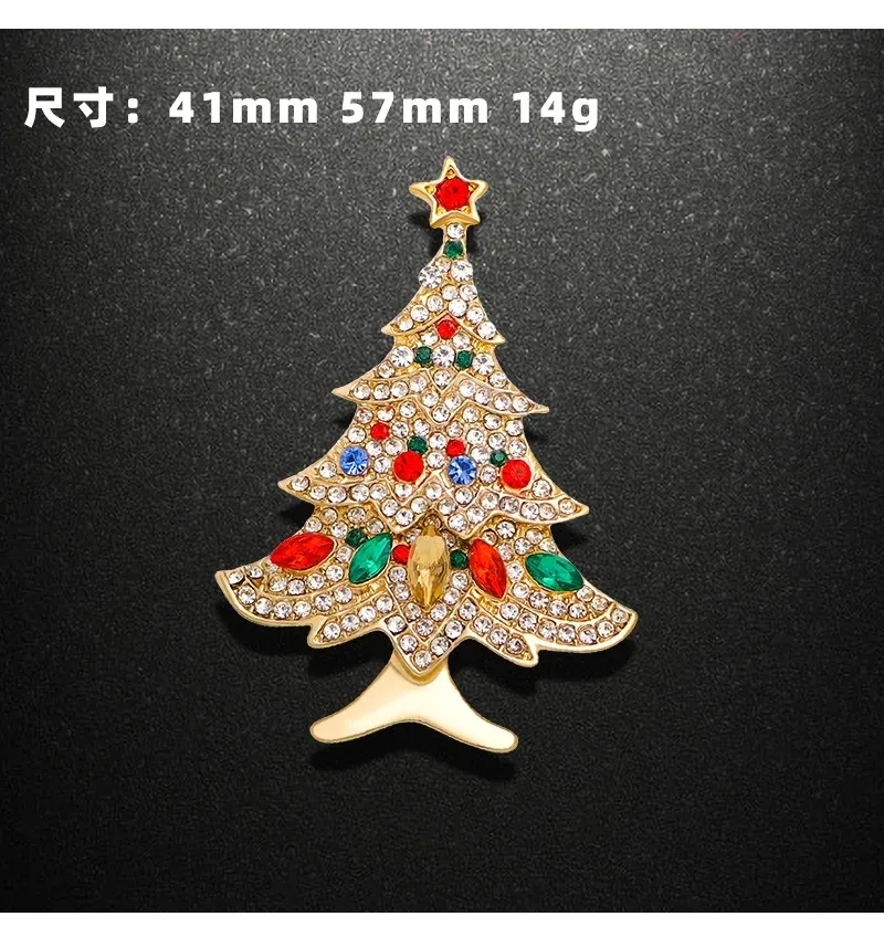 Spille albero di Natale donna Uomo Moglie Strass Natale Smalto Cappello rosso Guanti Spilli Gioielli di moda Cappotto invernale Spille