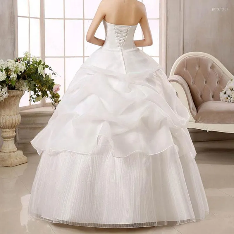Casual Dresses Wedding For Women Bridal Ball Gown Off Shoulder Strapless Lace Up Princess Dress BruidsJurk Dames