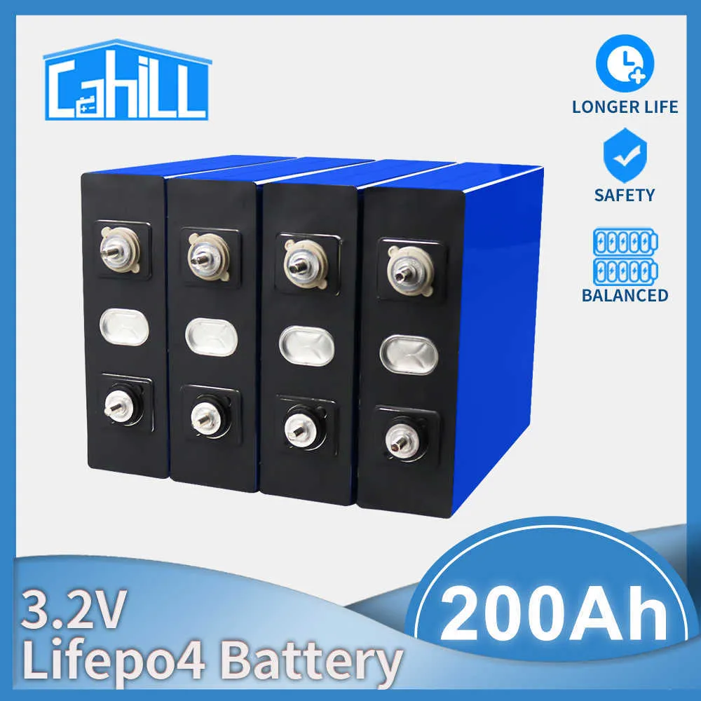 3.2V 200Ah Lifepo4 Battery Lithium Iron Phosphate DIY Cell Solar Battery Pack For 12V 24V 48V Camper Energy Storage System RV EV