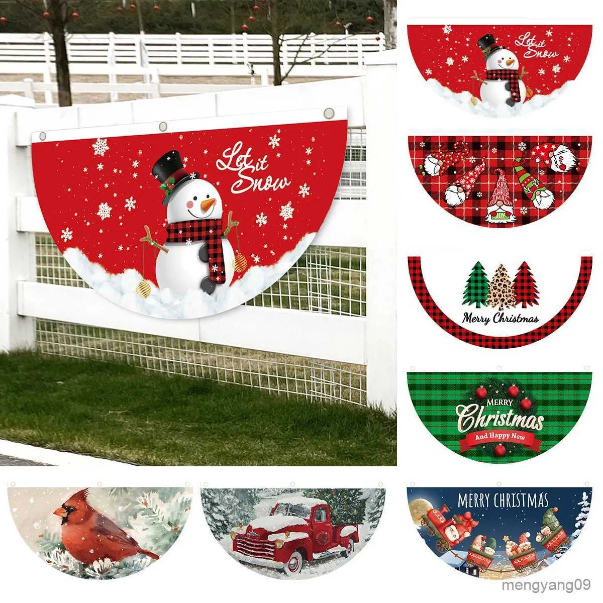 Décorations de Noël Christmas Snowman Flag Banner Joyeux Noël Décorations pour la maison 2023 Ornement de fête de Noël Natal Cadeaux Nouvel An 2023 R231106