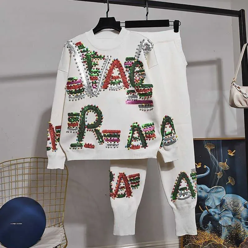 Kadın Terzini Tasarımcı Sweater Sweater Pullover Kadın Sweatshirt Pantolon Takım Noel Tasarımcı Terzini Kadınlar