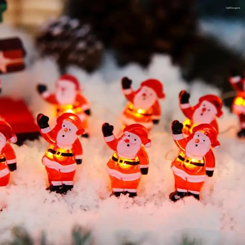 Stringhe Lampada a corda natalizia Luci a batteria Pupazzo di neve antiabbagliante Festa di Babbo Natale per le feste
