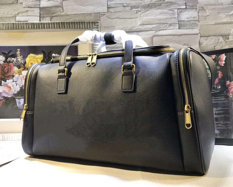 MT Högkvalitativ NYA HERS DUFFEL BAG KVINNAS DESIGNER TRAKT PAG HANDBAGA TRAVNING PAG MÄN PU LÄDER HANDBAG STOR CROSSBODY BAG HANDBAG 46CM