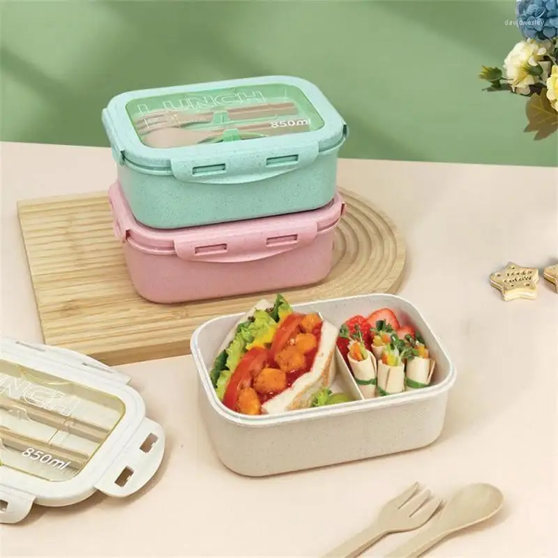 Geschirr Weizenstroh Lunchbox Gesunde BPA-freie Bento-Boxen Mikrowellen-Aufbewahrungsbehälter Suppentasse für Kinder