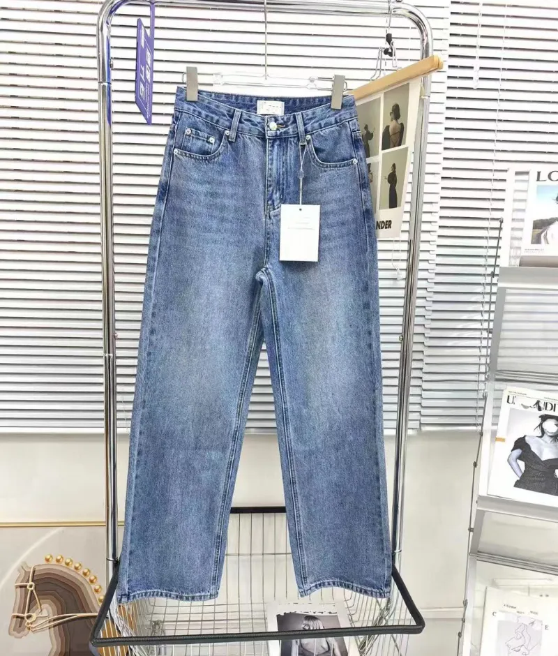 Pantaloni jeans da donna firmati Pantaloni a gamba larga con tasche a contrasto di colore alla moda Jean vintage