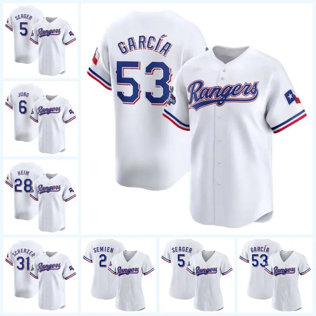 Corey Seager 2023 WS Champions Rangers Jersey Jacob DeGrom Adolis