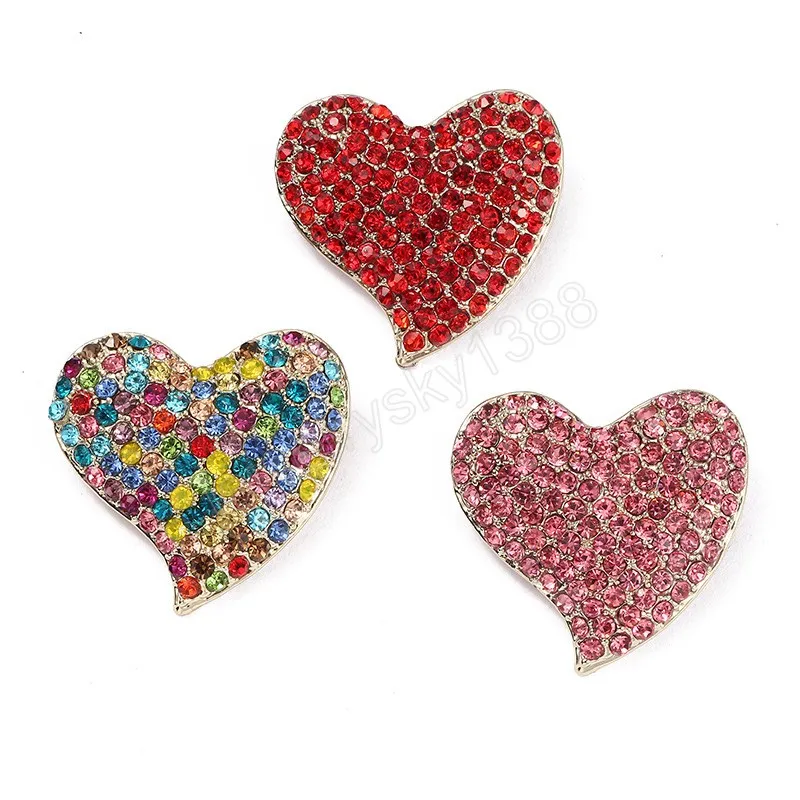 Brillant Strass Coeur Broches Pour Femmes Hommes Amour Saint Valentin Fête Bureau Broche Pin Vêtements Clips Cadeaux