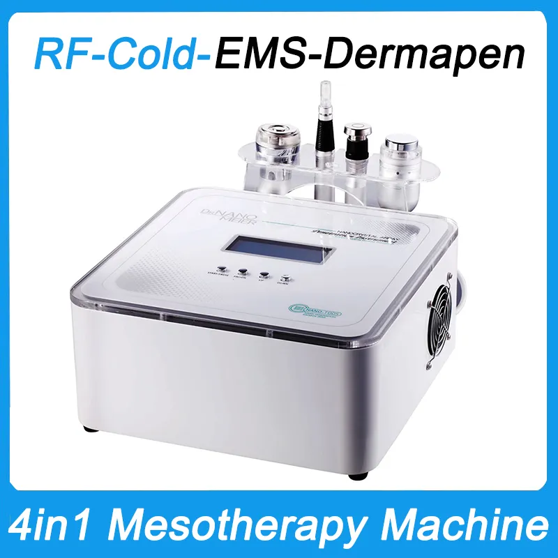 Meso terapi ansiktsskönhetsmaskin rf cool kryo kall hammare ems bio mikroström dermapen derma penna mikronedling hudföryngring ansikte lyft anti åldrande