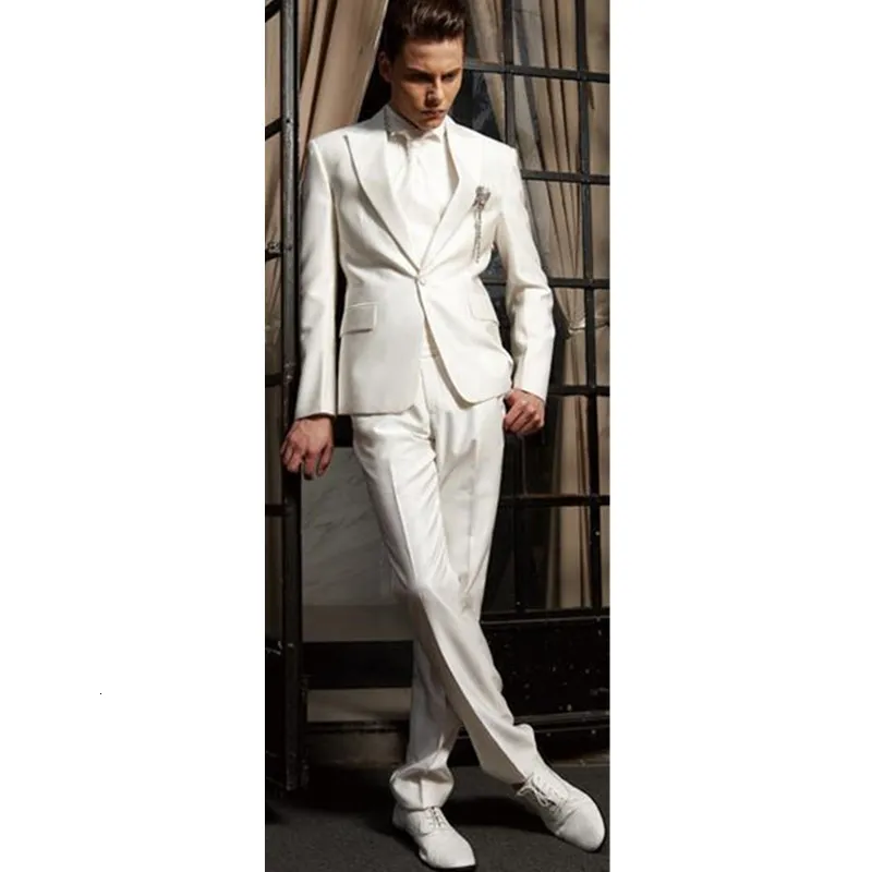 Men's Suits Blazers Men's beauty/groom's tuxedo custom wedding set jacketpantstie 230406