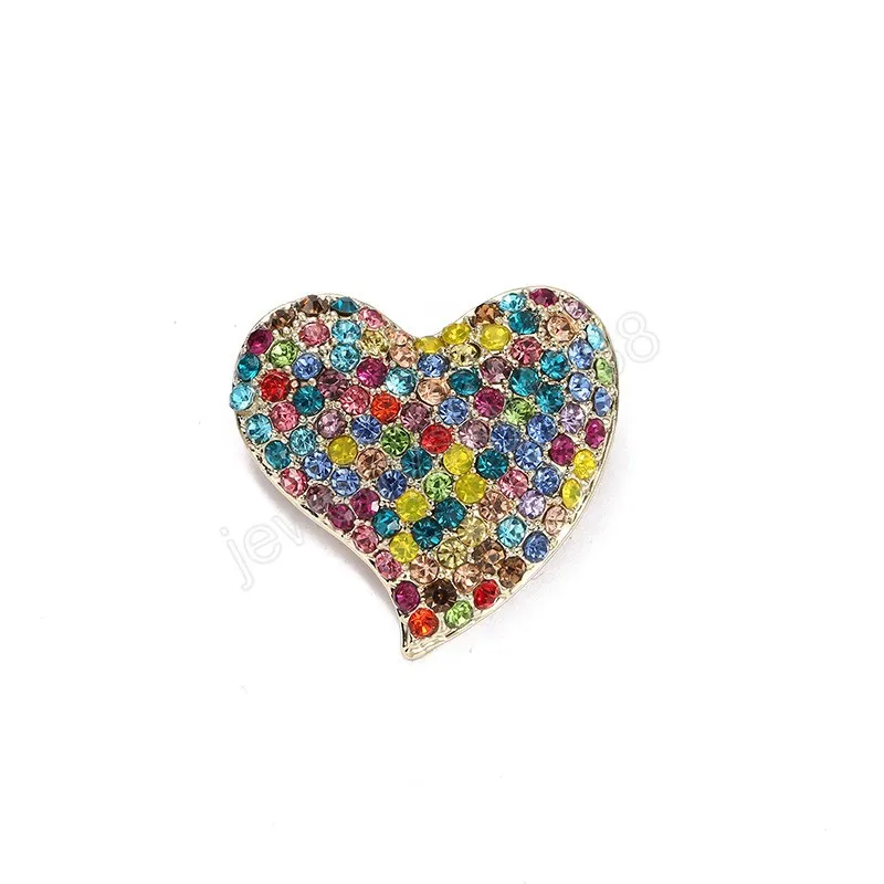 Brillant Strass Coeur Broches Pour Femmes Hommes Amour Saint Valentin Fête Bureau Broche Pin Vêtements Clips Cadeaux