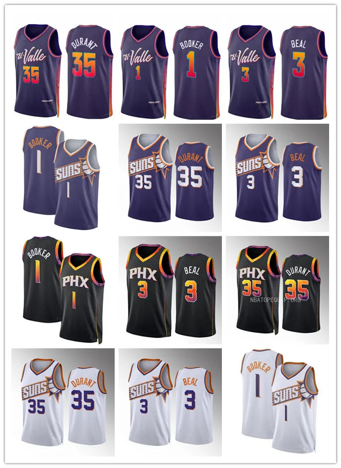 Camisas de basquete masculino Devin Bradley Beal Booker Kevin Durant 2022-23 Classic City Jersey