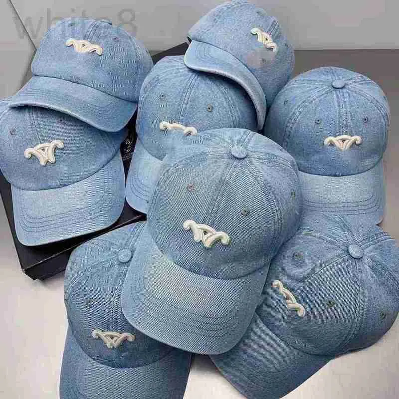 Casquettes de baseball Designer Célébrité Internet et la même lettre d'arc de triomphe Denim Baseball Mode Couple polyvalent Pare-soleil Crème solaire Chapeau de bec de canard Nouveau style FDY8