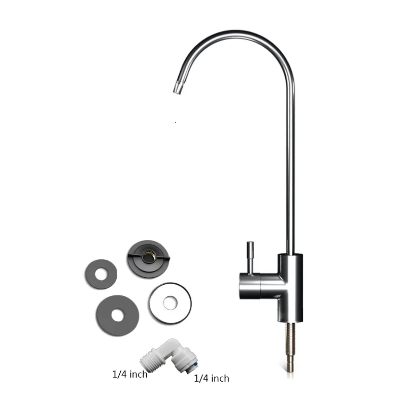 Kitchen Faucets Water Faucet 14 Inch Connect Hose Reverse Osmosis Filters Parts Purifier Direct Drinking Tap 230406